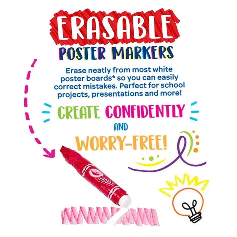 Crayola - Project Erasable Poster Markers 6pcs