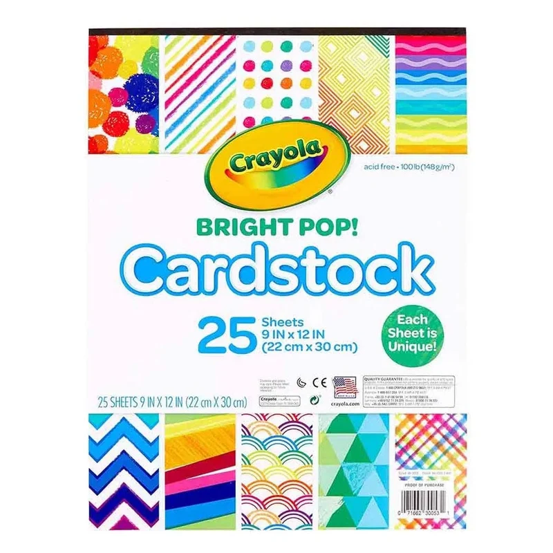 Crayola - 25 Sheets Cardstock Bright Pop