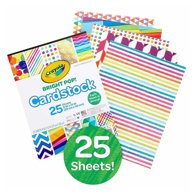 Crayola - 25 Sheets Cardstock Bright Pop