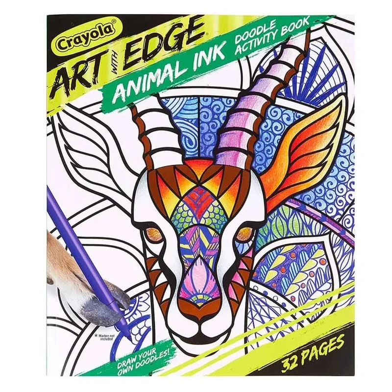 Crayola - Animal Ink Doodle Activity Book Art With Edge