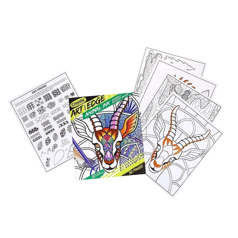Crayola - Animal Ink Doodle Activity Book Art With Edge
