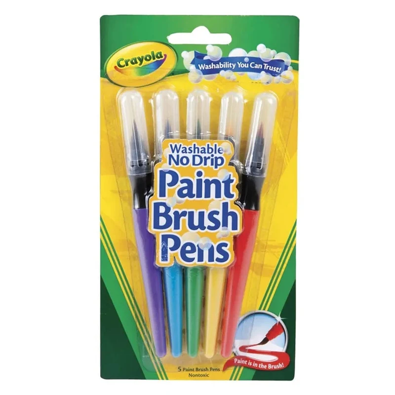 Crayola - Washable No Drip Paint Brush Pens Pack of 5