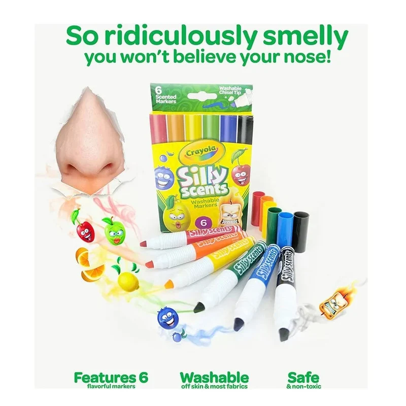 Crayola - 6 Chisel Tip Scented Markers