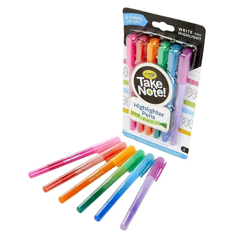Crayola - Take Note! Write & Highlight Pens, Pack of 6