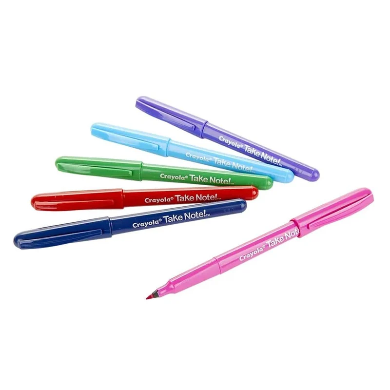Crayola - Take Note Washable Felt Tip Pens, Pack of 6