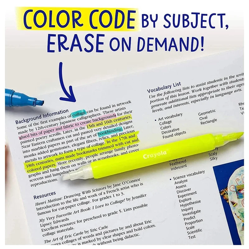 Crayola - Take Note! Erasable Highlighters, Pack of 6