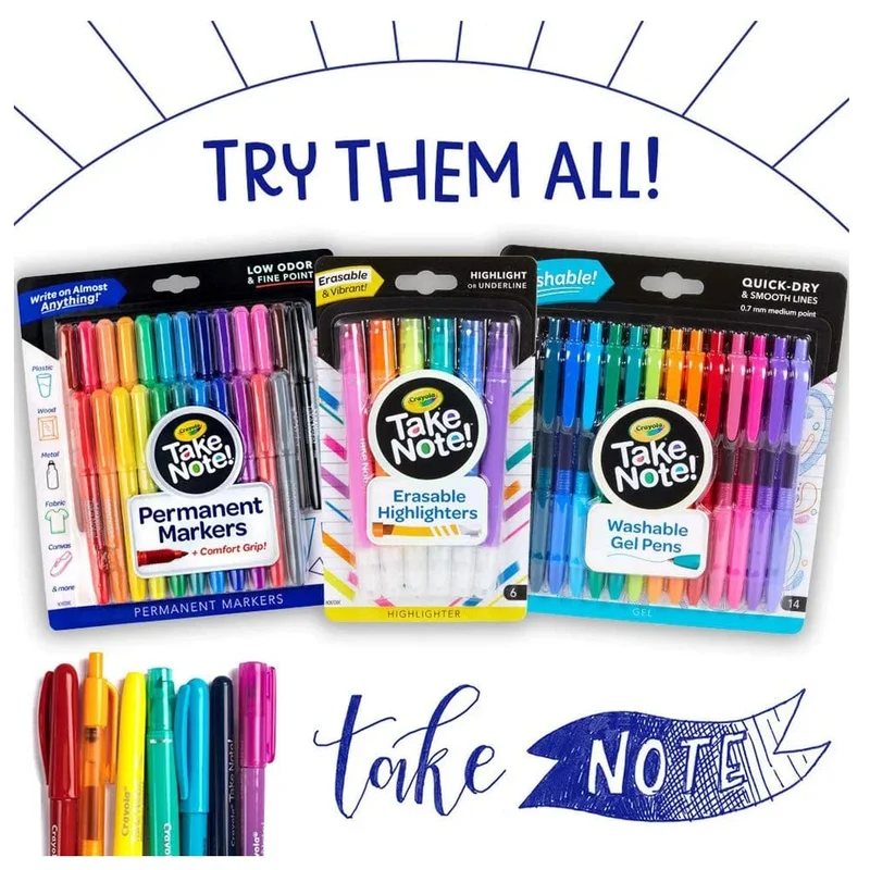 Crayola - Take Note! Erasable Highlighters, Pack of 6