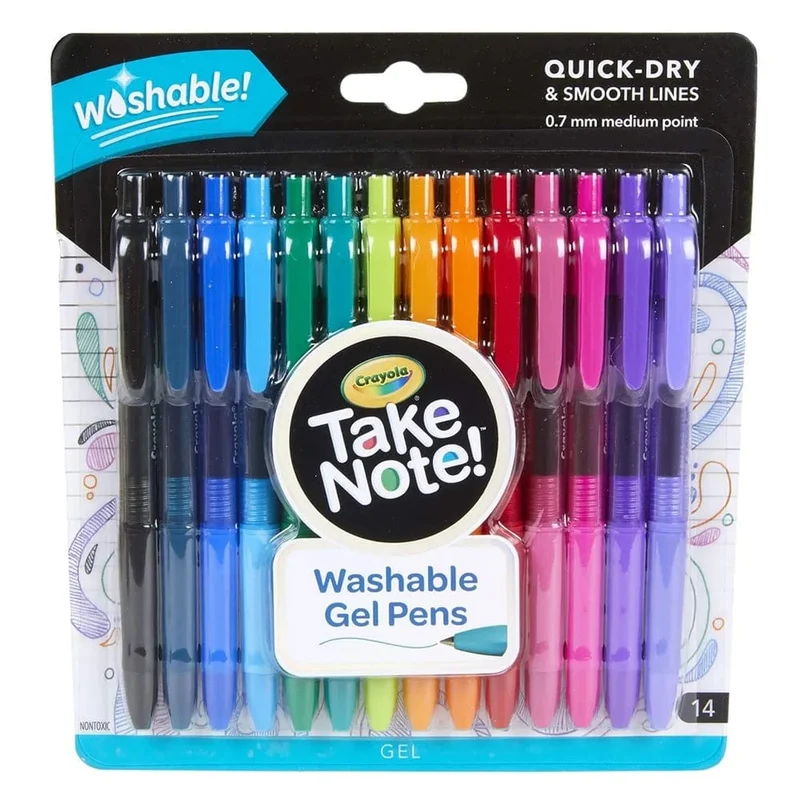 Crayola - Take Note! Washable Gel Pens, Pack of 14