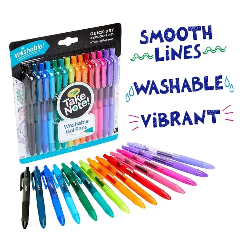 Crayola - Take Note! Washable Gel Pens, Pack of 14