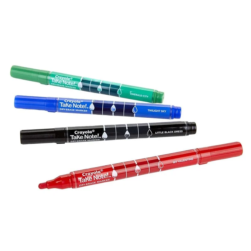 Crayola - Low Odor Dry Erase Markers, Fine Tip, Pack of 4