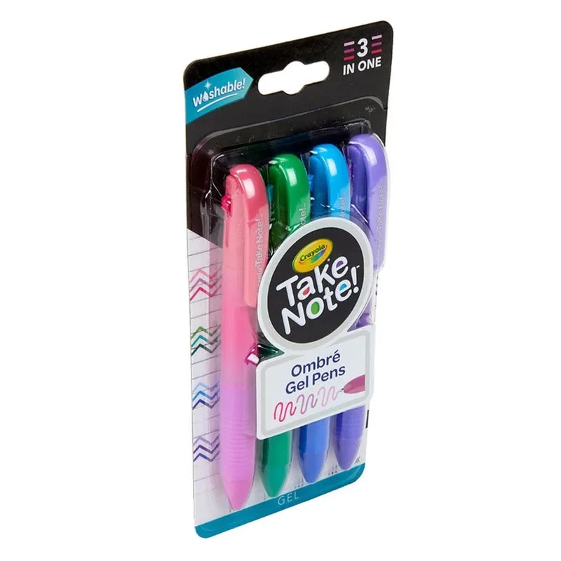 Crayola - Take Note Washable Gel Pens - 4pcs - Ombre