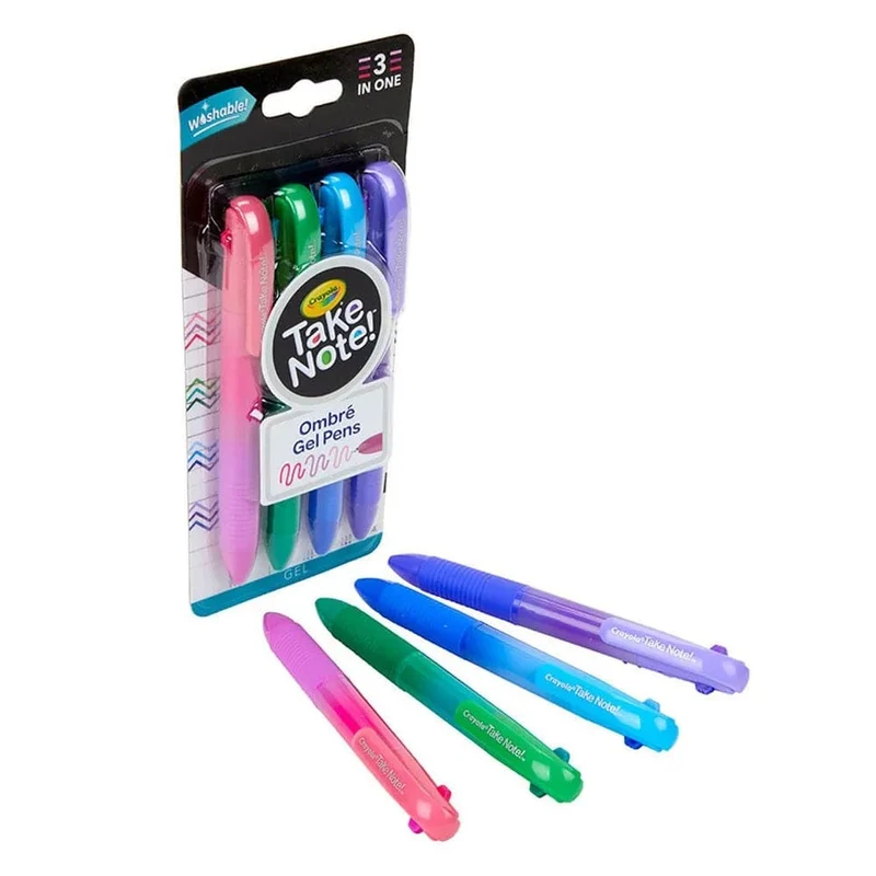 Crayola - Take Note Washable Gel Pens - 4pcs - Ombre