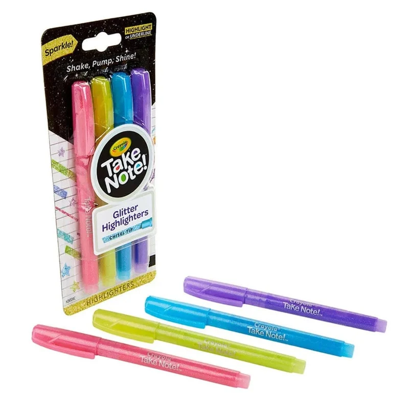 Crayola - Take Note Glitter Highlighters - 4pcs