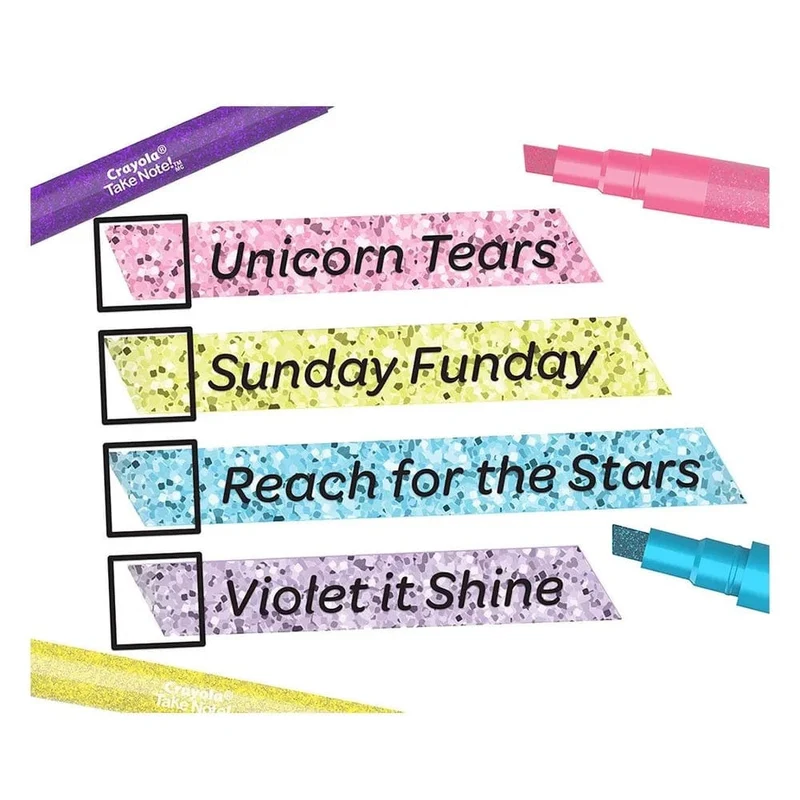 Crayola - Take Note Glitter Highlighters - 4pcs