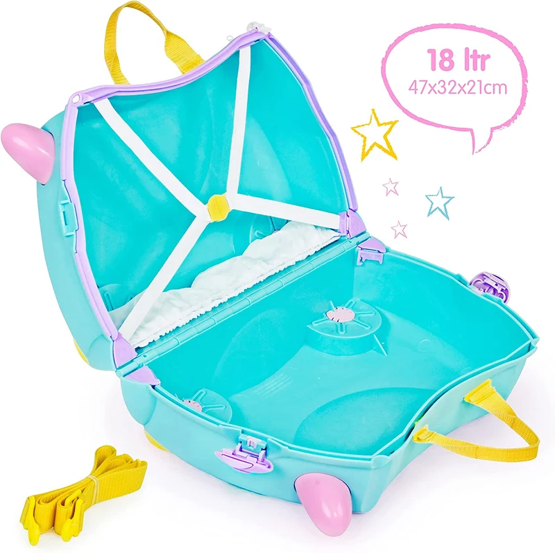 Trunki Ride On Suitcase Una The Unicorn, Blue