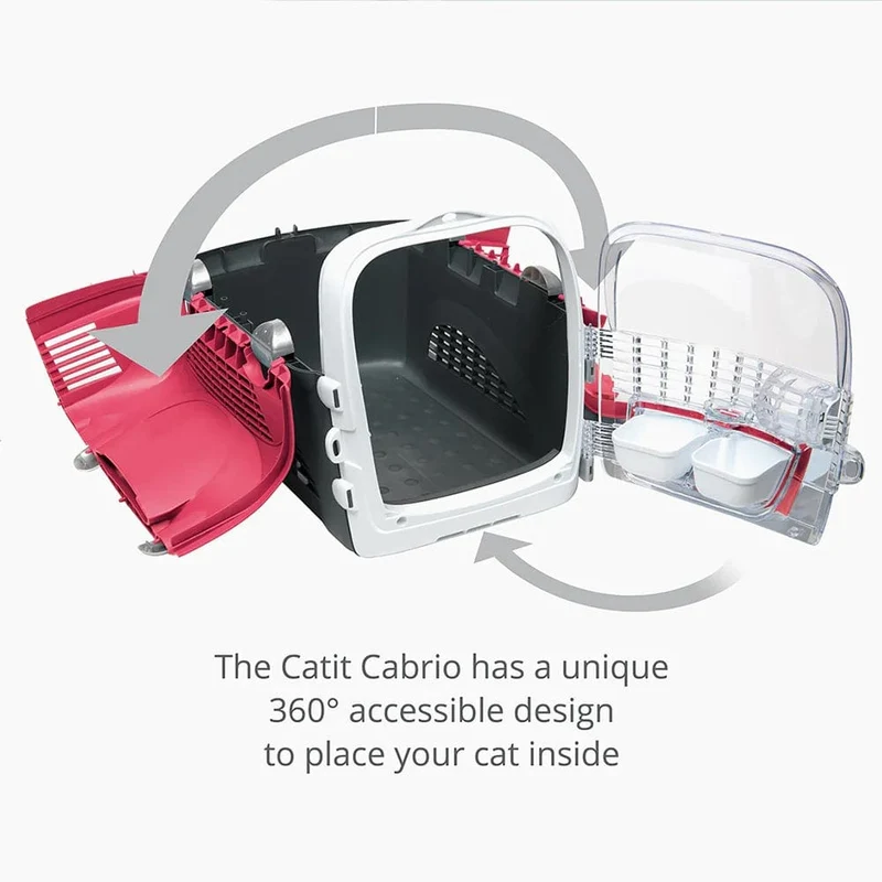 Catit Cabrio Cat Carrier System - Cherry Red