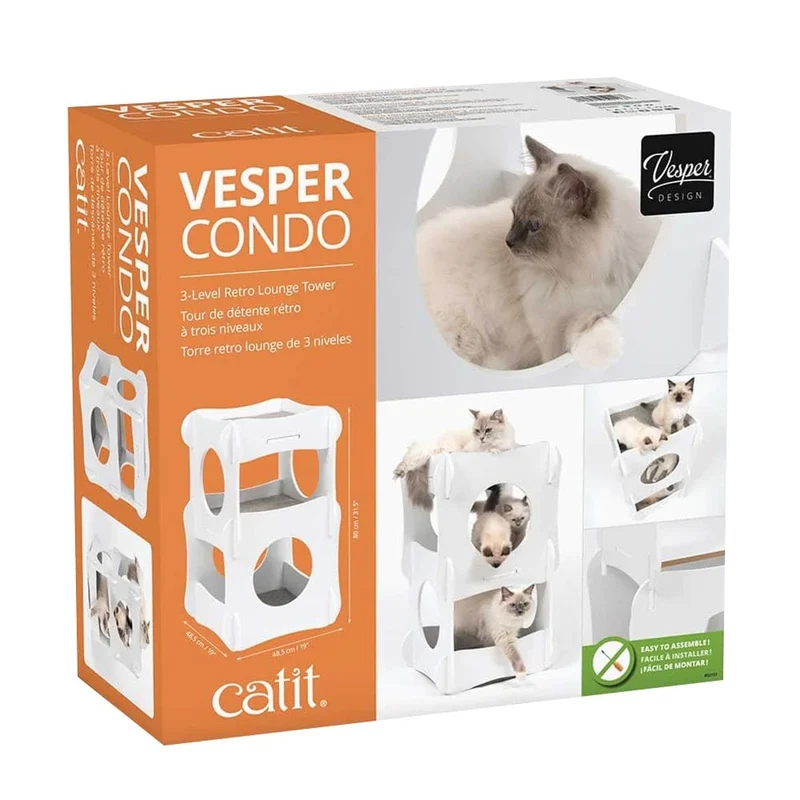 Catit Premium Cat Furniture Condo - White