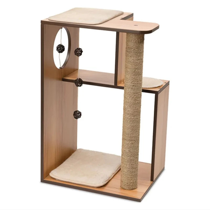 Catit Premium Cat Furniture V-Box Small - Walnut