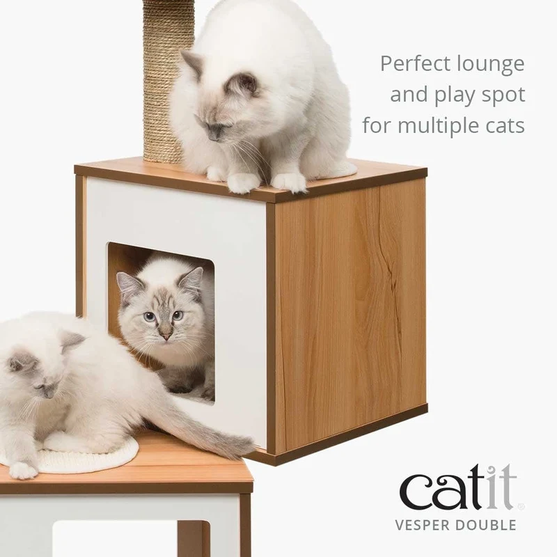 Catit Premium Cat Furniture V-Double - Walnut