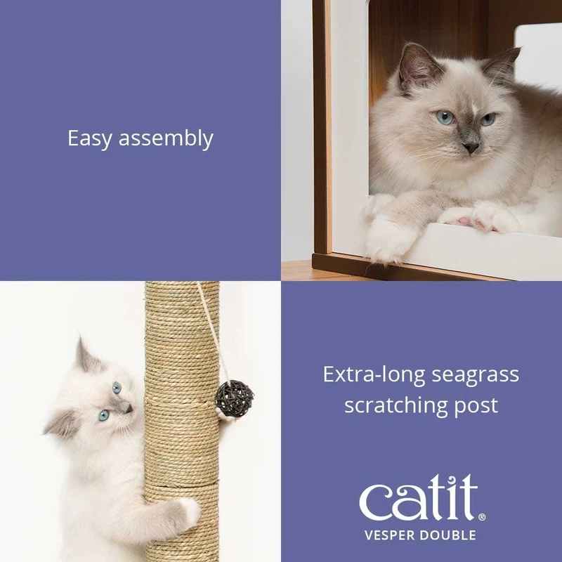 Catit Premium Cat Furniture V-Double - Walnut