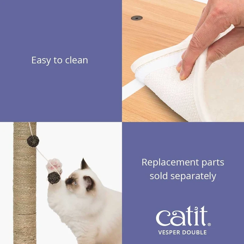 Catit Premium Cat Furniture V-Double - Walnut