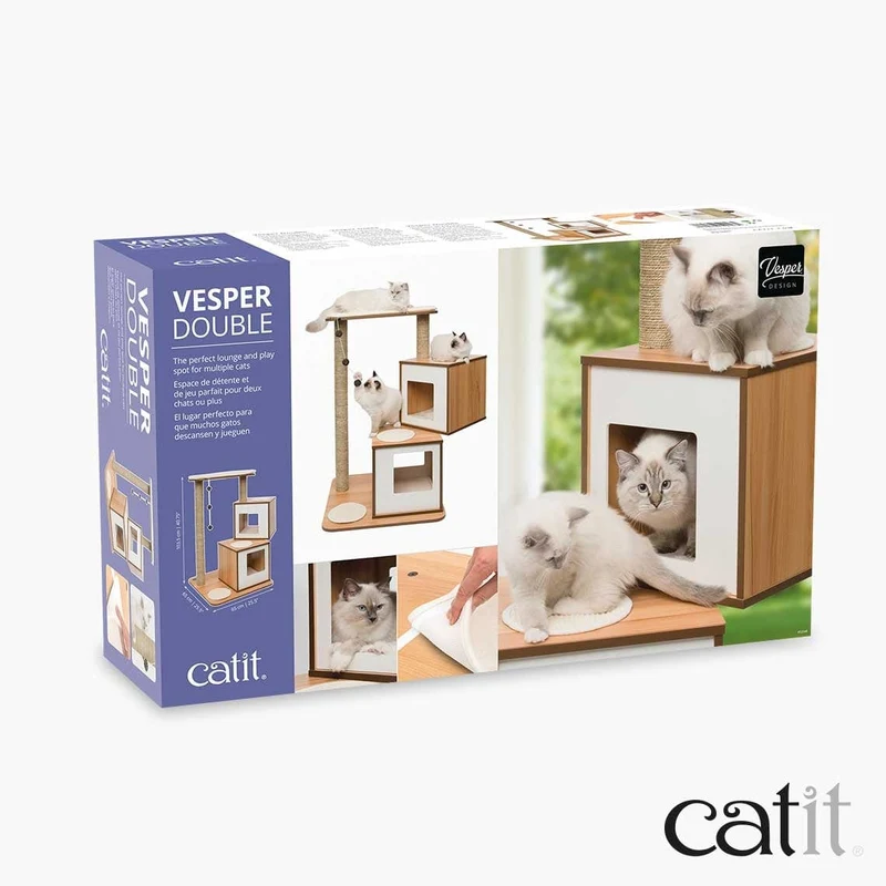 Catit Premium Cat Furniture V-Double - Walnut