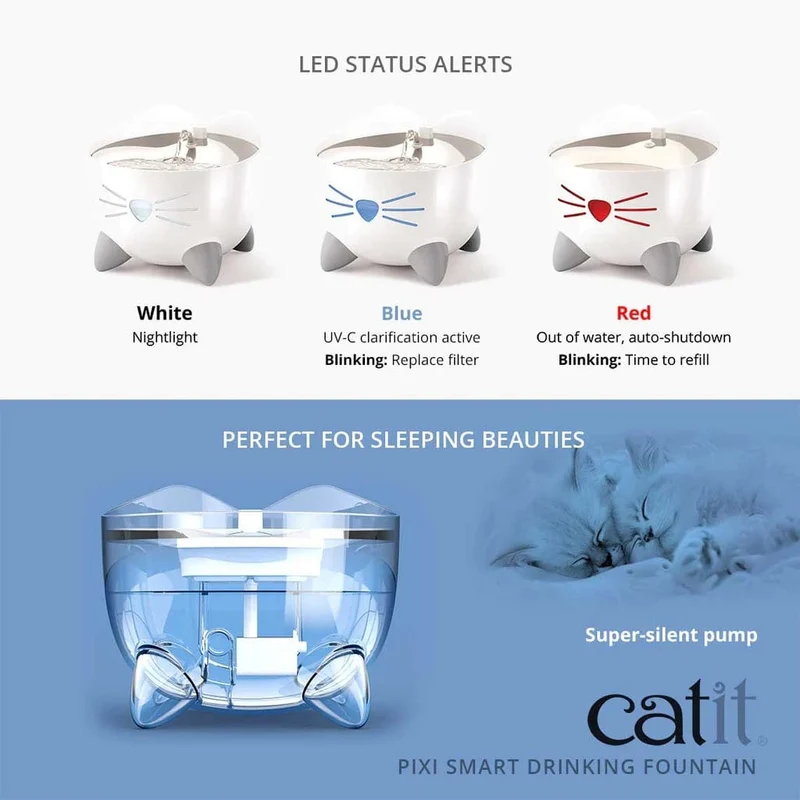 Catit Pixi Smart Fountain with Stainless Steel Top 2L - White