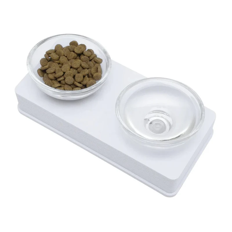 Catit Glass Cat Bowl - White