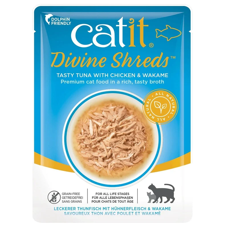 Catit Divine Shreds, Tuna with Chicken & Wakame 75g