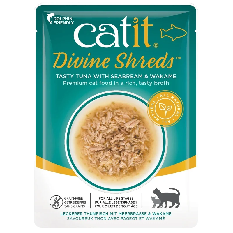 Catit Divine Shreds, Tuna with Seabream & Wakame 75g