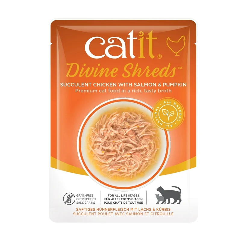 Catit Divine Shreds, Chicken with Salmon & Pumpkin 75g