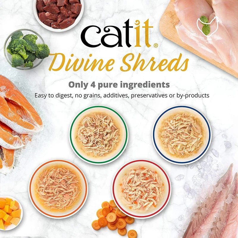 Catit Divine Shreds, Chicken with Salmon & Pumpkin 75g