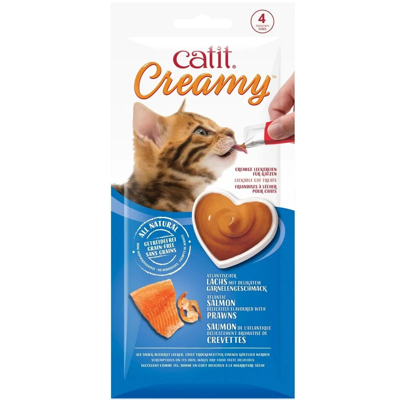 Catit Creamy Lickable Treats 12pcs - Salmon & Prawns