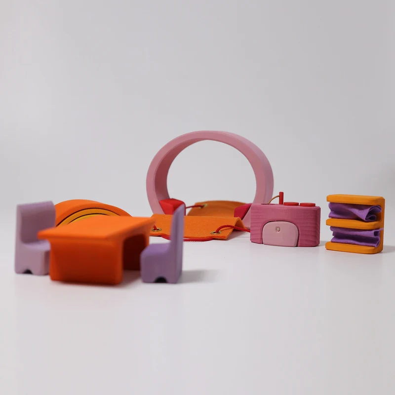 Grimm's Puppen Bauhaus rosaorange