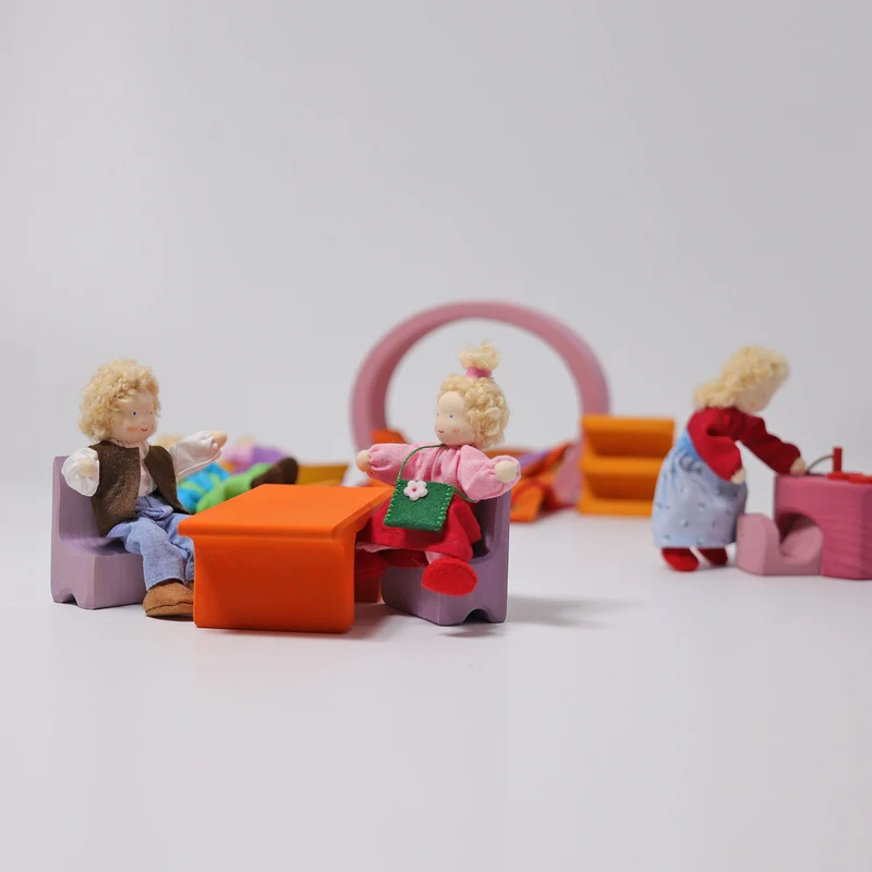 Grimm's Puppen Bauhaus rosaorange