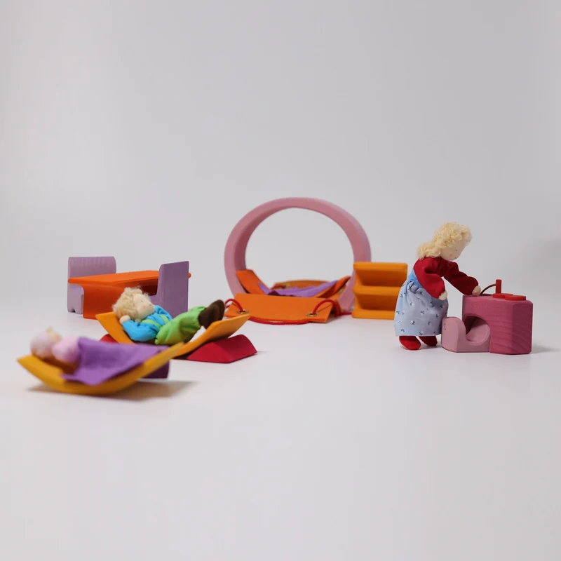 Grimm's Puppen Bauhaus rosaorange