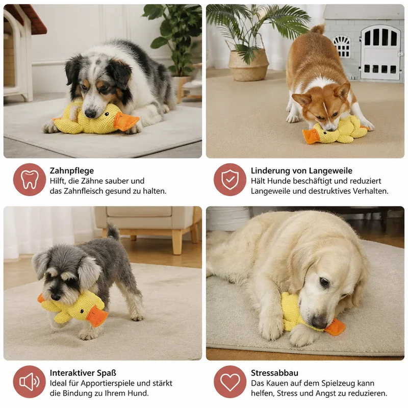 Anti-Stress Ente - Kuscheltier für Hunde
