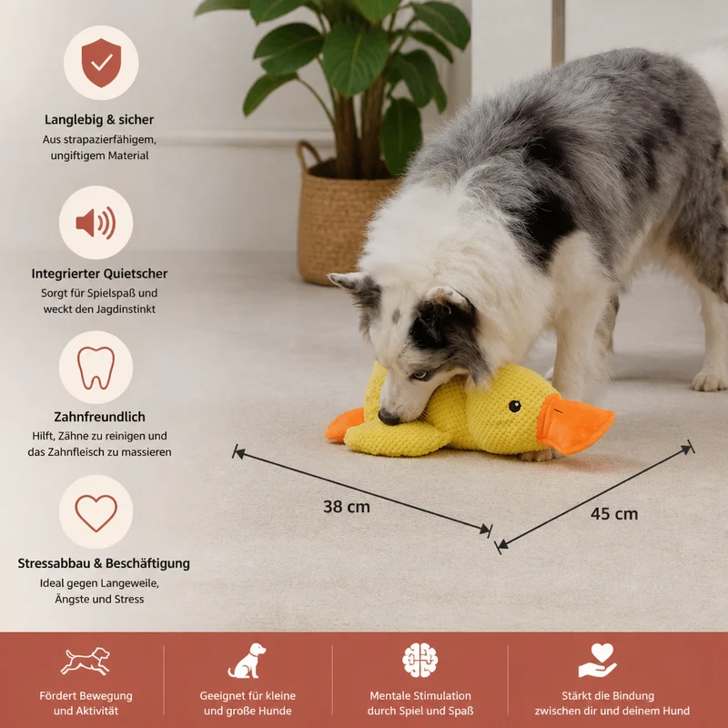 Anti-Stress Ente - Kuscheltier für Hunde