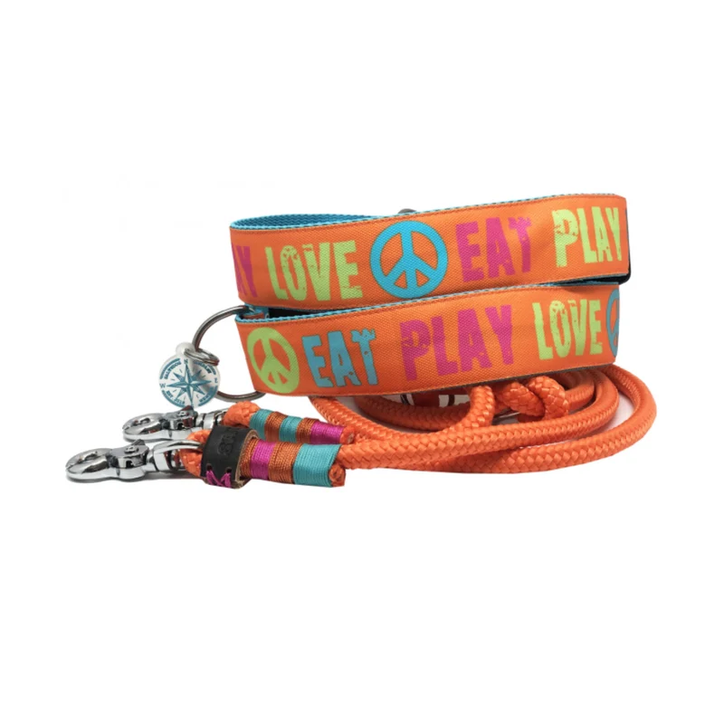 Hundehalsband „Eat Play Love“, Orange