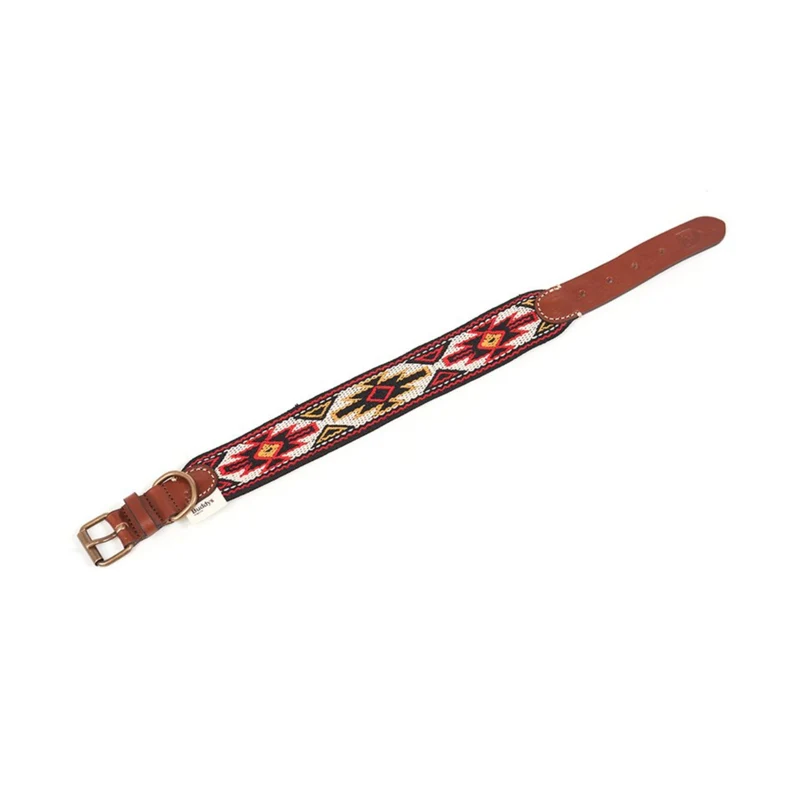 Hundehalsband Peyote Red
