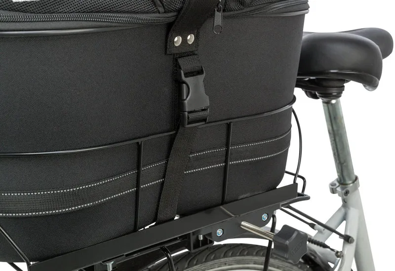 Hundefahrradkorb mit Netzhaube für Gepäckträger