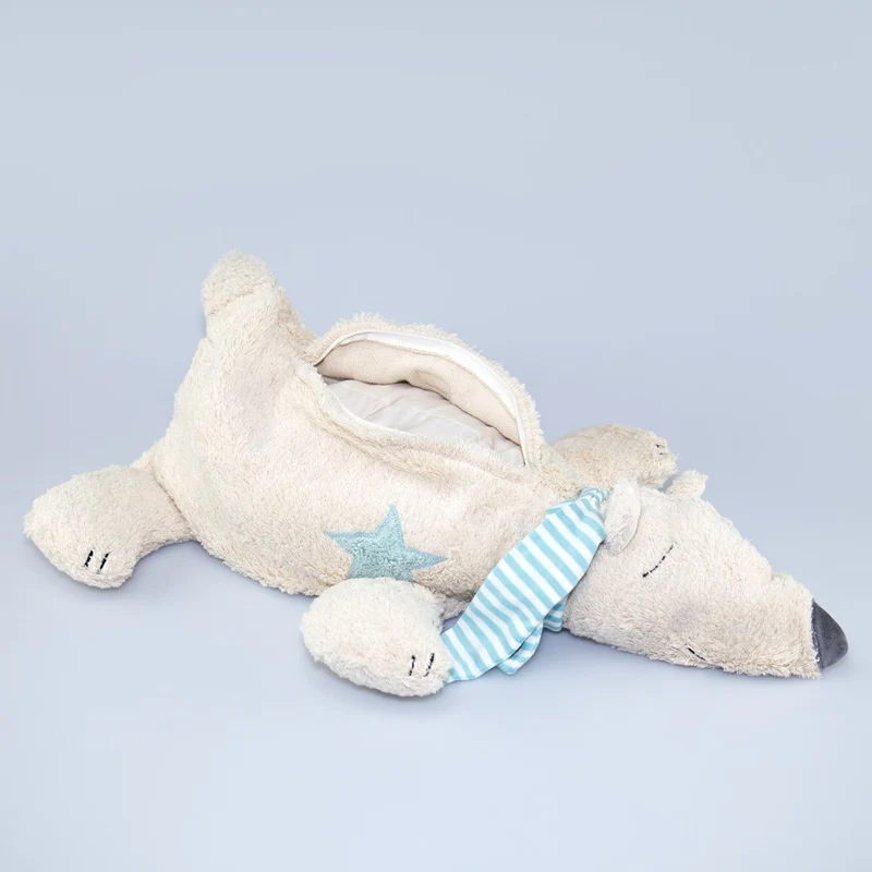 Kuscheltier großer Eisbär mit Hirse-Inlett