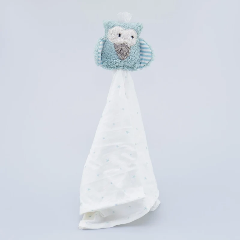 Schmusetuch Eule - eisblau