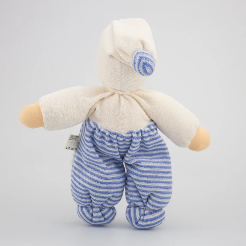 Nanchen Puppe Möpschen blau gestreift - 26 cm