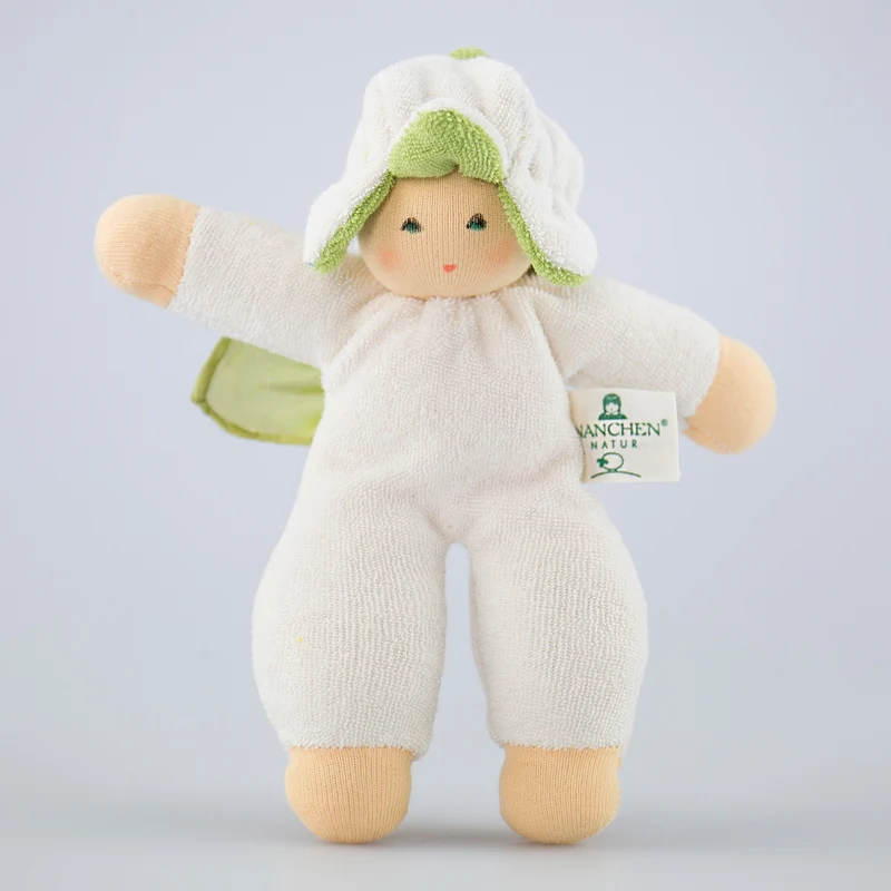 Püppchen Blumenfee natur mit Rassel - 18 cm