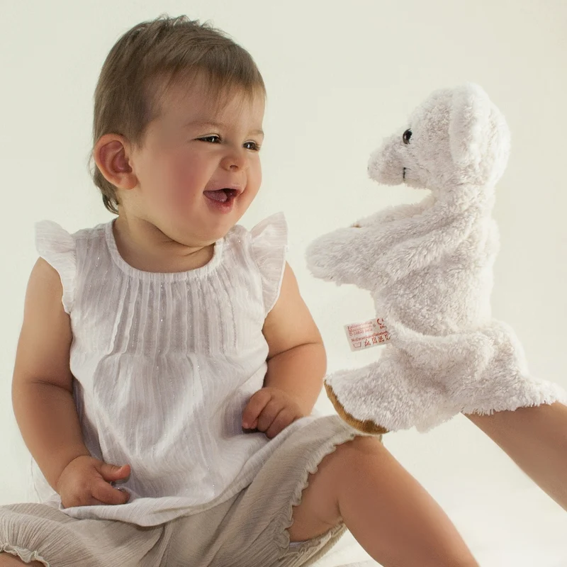 Bär Handpuppe weiß