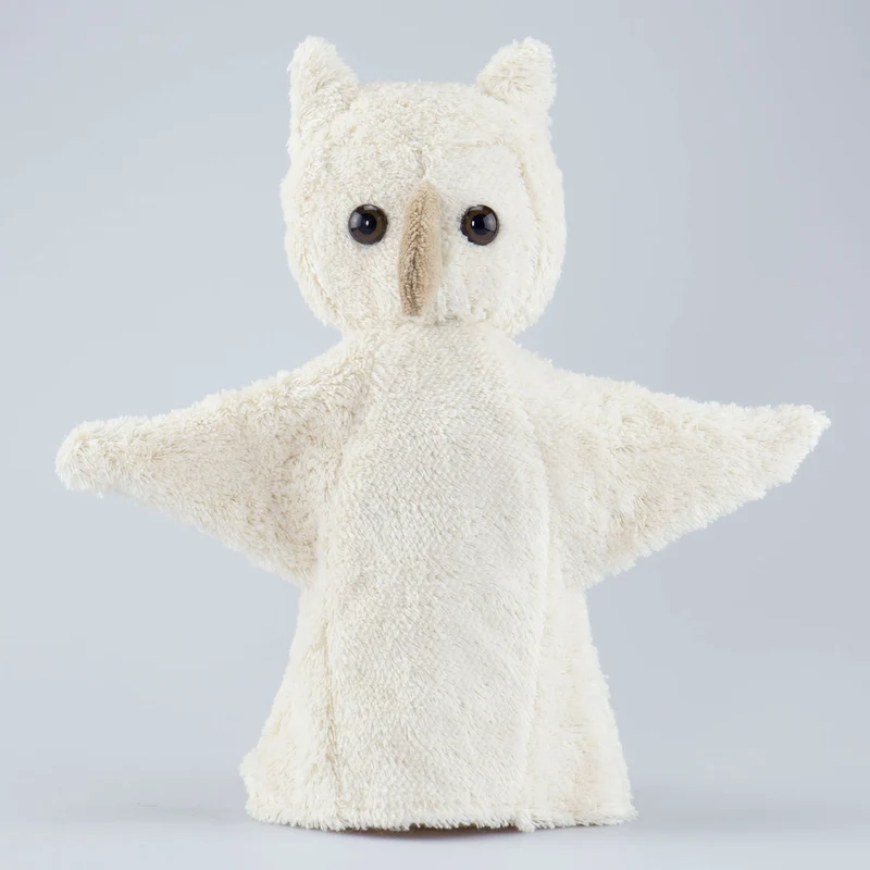 Eule Handpuppe weiß