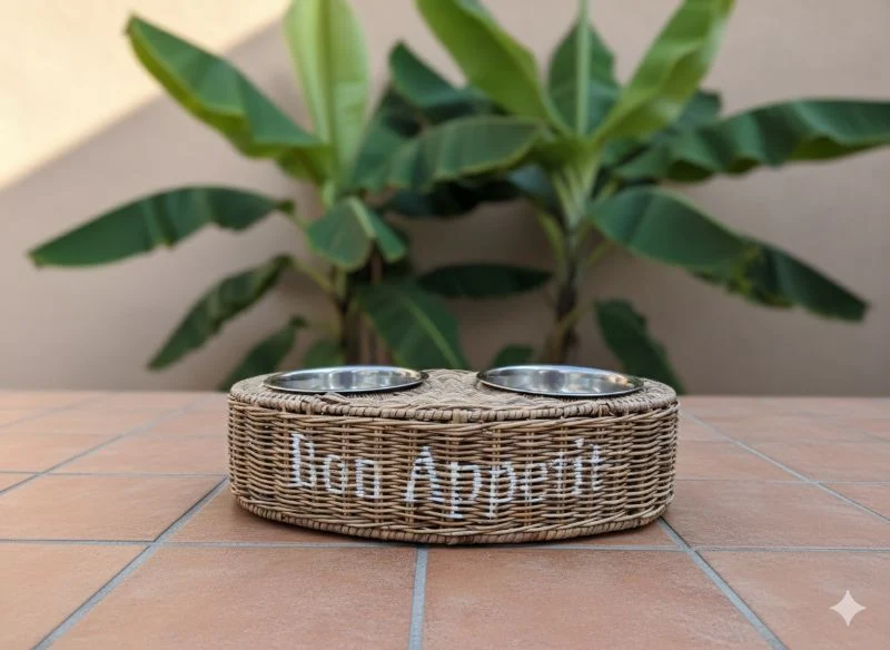 Doppelnapf Naturgeflecht