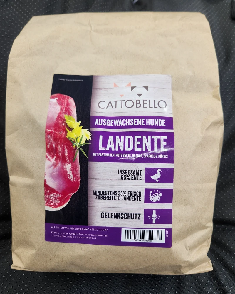 Cattobello Superfoods Landente mit Pastinaken, Rote Beete, Orange, Spargel und Kürbis Adult