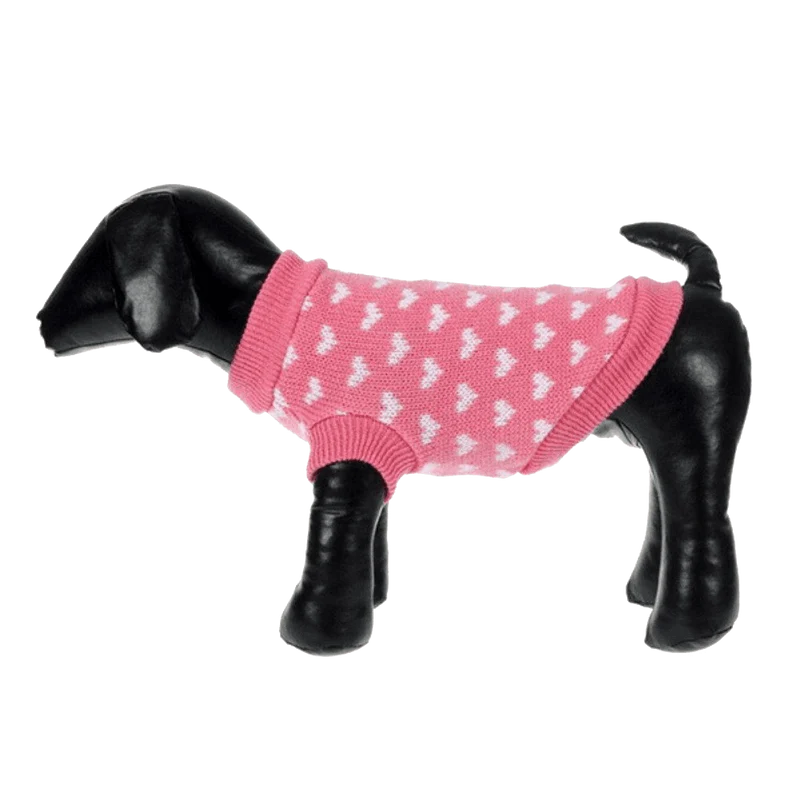 Silvercell Pets Puppy Dogs Clothes Jacket Little Heart Knit Sweater Coat Pink XL